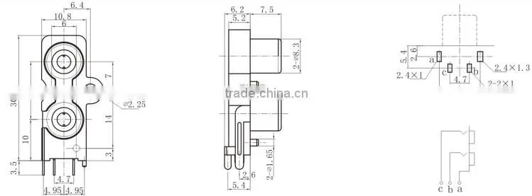 4 holes Video RCA female connector with RoHS approved