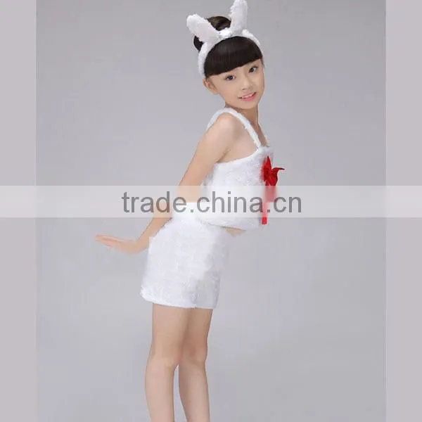 New Children's Day cute girls white rabbit summer animal children dance costume for stage