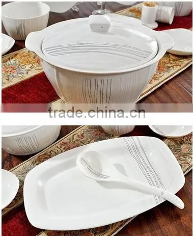56 pcs lastest design household antique porcelain dinner plate set