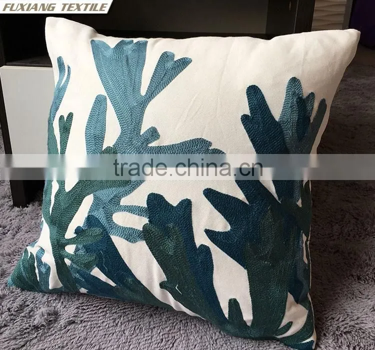 leaf embroidery pillow case cushion cover
