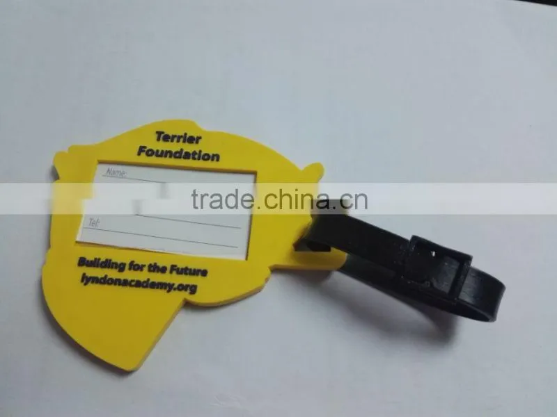 terrier foundation club yellow color PVC luggage tag