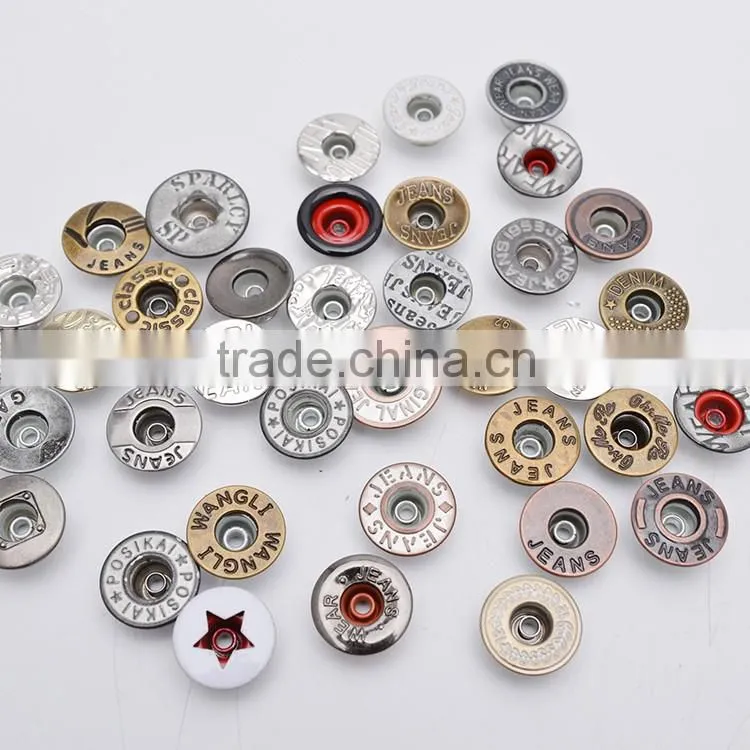 Fashion Accessory Tack Removable Metal Buttons Jeans