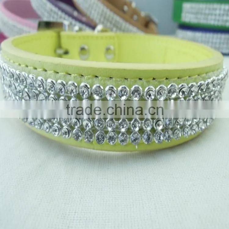 Manufacturer supply diamond type leather pet collar fashion decoration dog collar