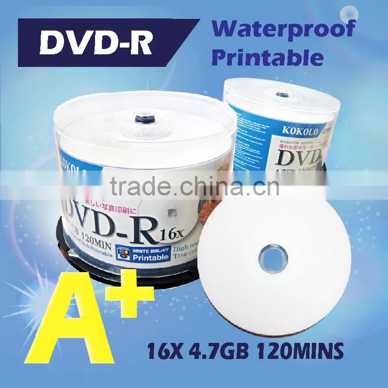 Taiwan new blank printable dvd r, dvd-r 4.7 printable