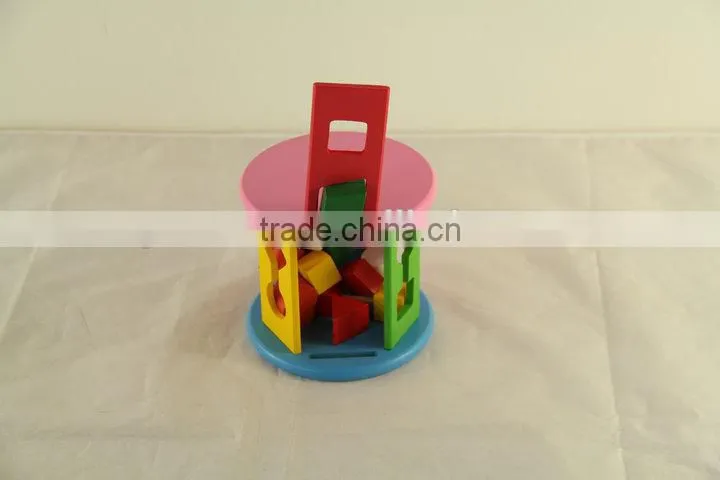 Intelligence shape wheel wooden block toy