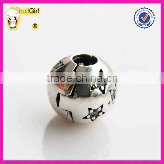 Lamp Work 925 sterling silver Clasp Beads Flower Charm beads