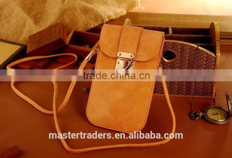 Universal Frosted PU Leather Bag Phone Bags With Metal Buckle For Mobile Phone For Samsung Galaxy S6 Edge MT-3874