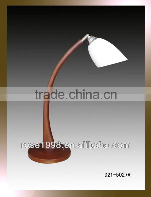 crooked solid wood lobby lamp