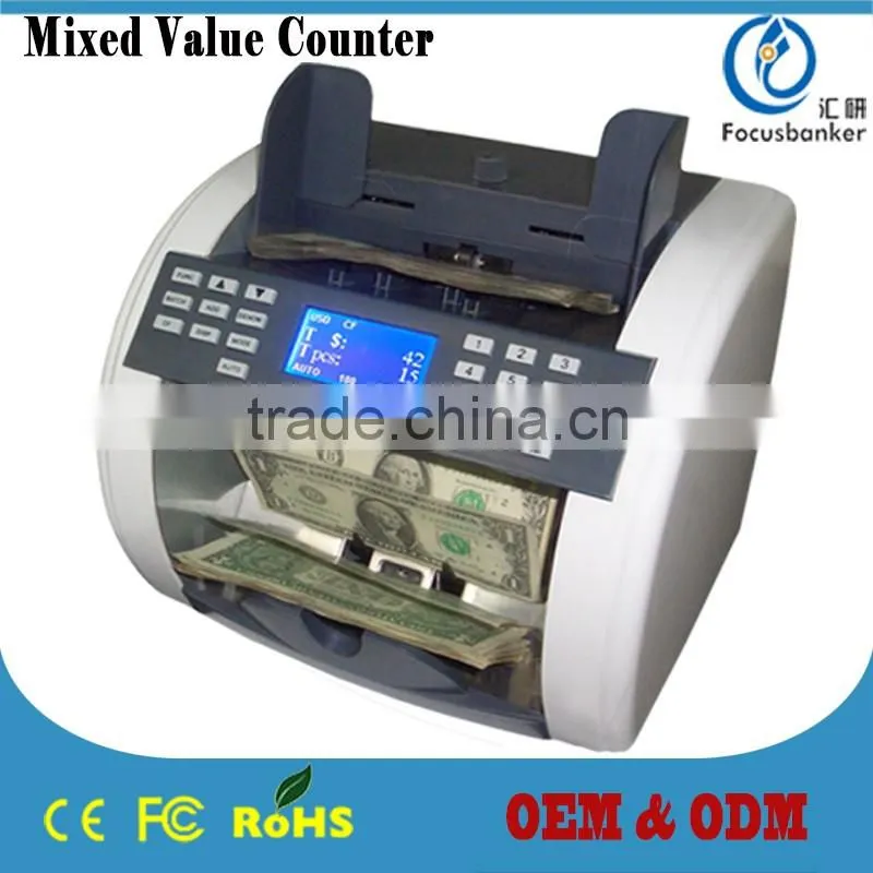 Currency Counter/Money Counter/Bill Counter with UV,MG/MT,IR Fake Notes Detection for Euro(EUR) & Romanian Leu (ROL)