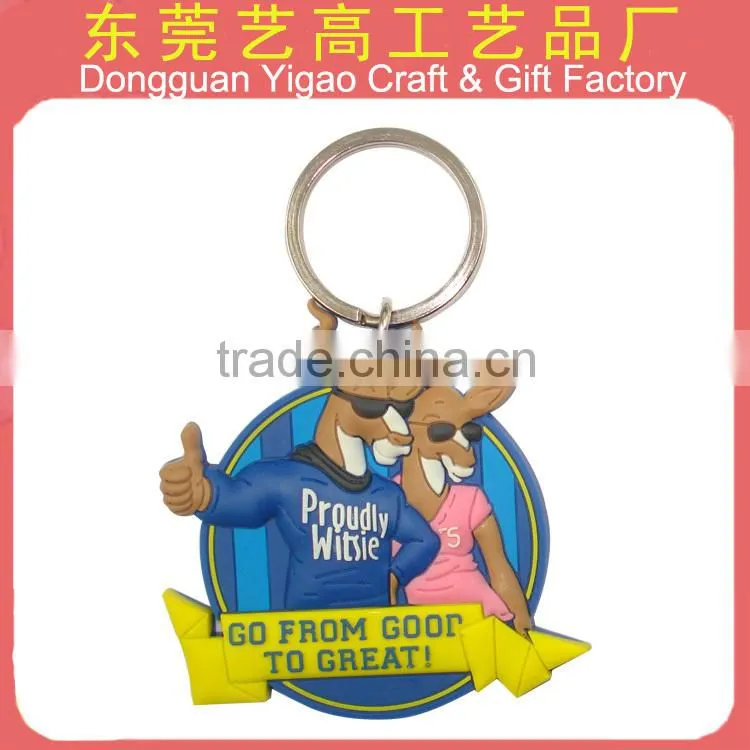 Factory personized custom soft PVC key ring for premium gifts