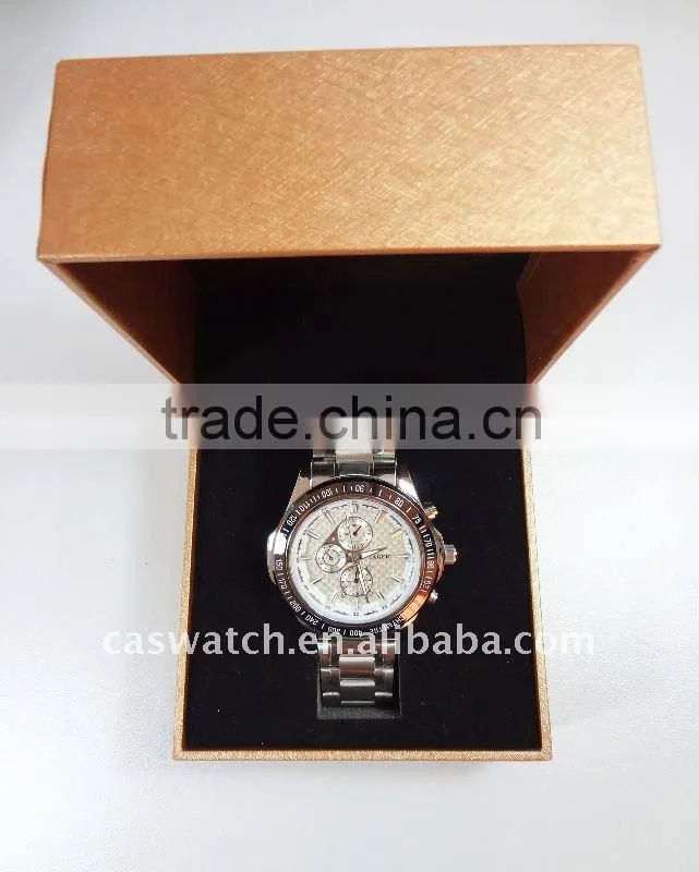 stainless steel men's watch with corrosive dial