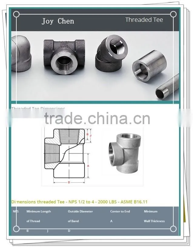 4 " Cross Tee Stainless Steel Female Threaded Tools Used In Pipe Fitting