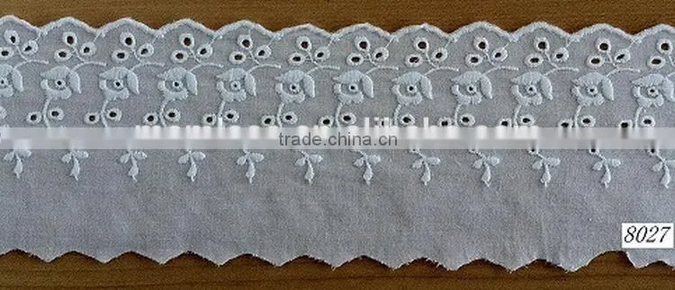 Super quality classical white embroidery flower lace trim