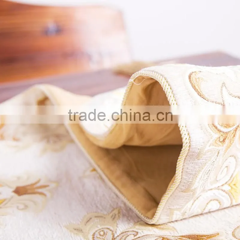 Plus ladder flower hemstitch white linen table runner