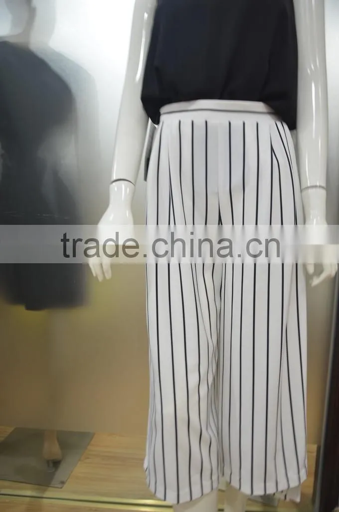 Summer Loose Design Black and White Striped Fashion Pants