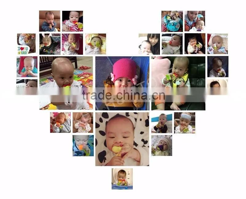 funny silicone baby teether toys/fruit teether