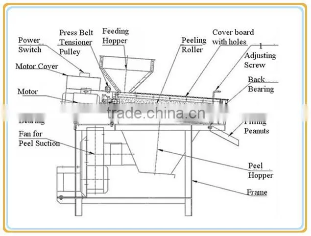Small Commercial Automatic Stainless Steel Dry Way Groundnut Peeling Machine