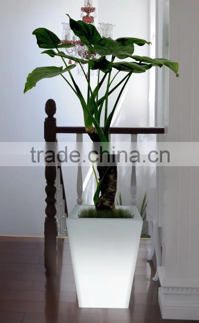 GR1390 Tall Square led illuminated Plastic Flower Pot,garden planter, garden pot