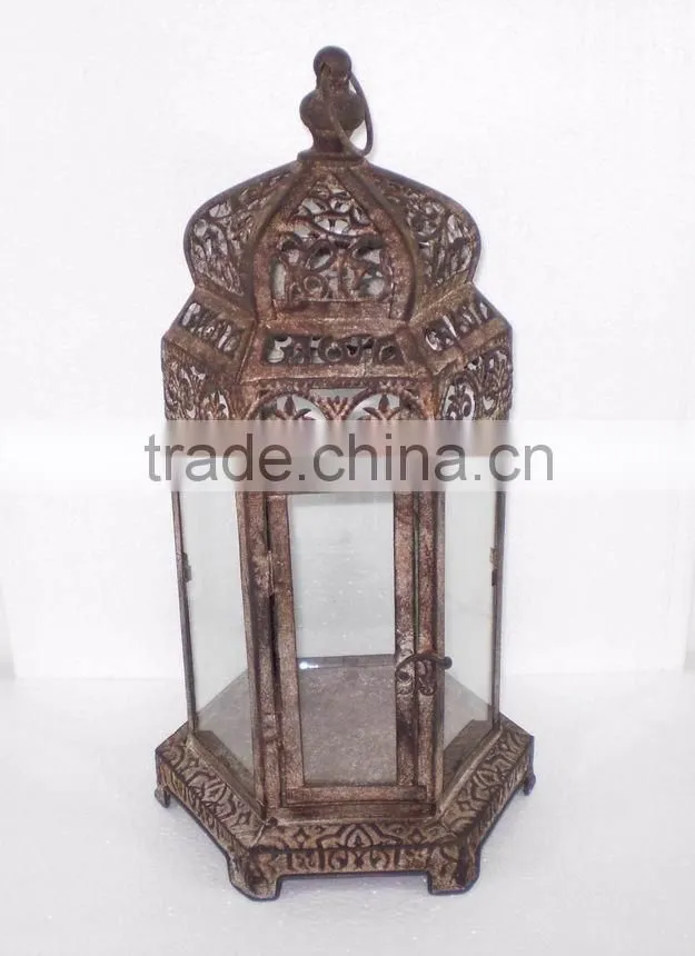 KS4245MC- hexagon metal candle lantern