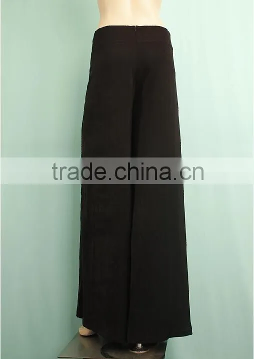 2016 new style waistband women black palazzo pants