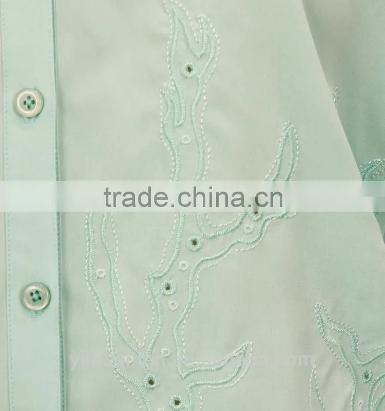 2015 chic bats sleeves blouse,embroidered shirts with long sleeves