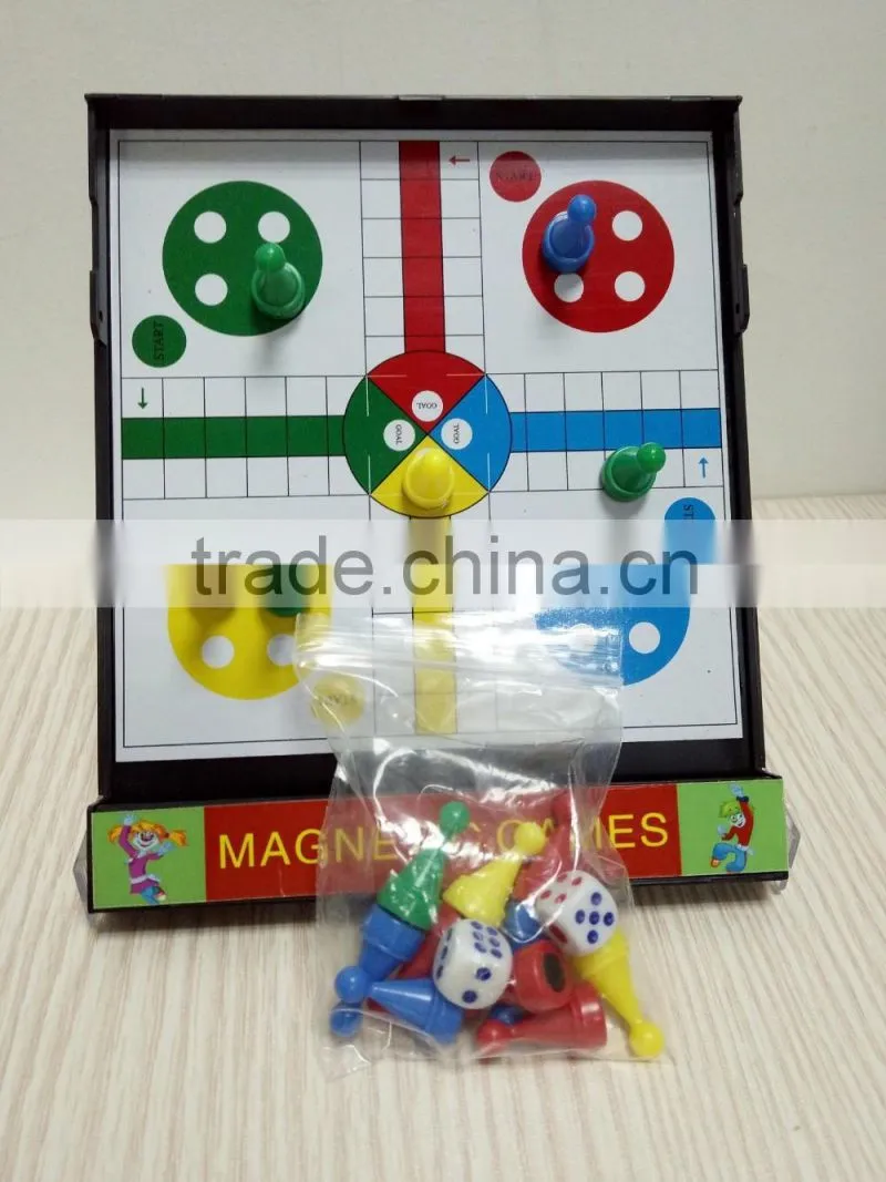Hot sale kid toy mini magnetic ludo board game, ludo game