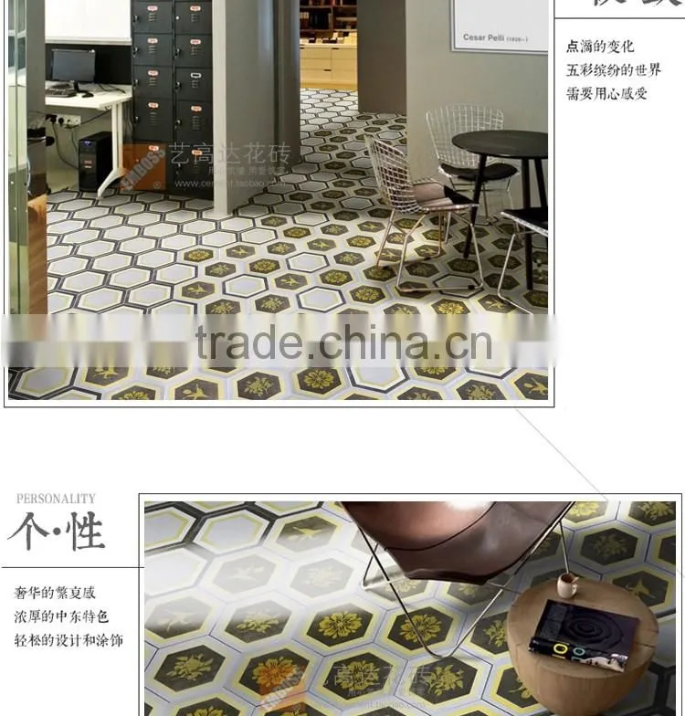 EMBOSS hexagon mosaic tile kitchen floor tile 100*200*175mm porcelain glazed tile