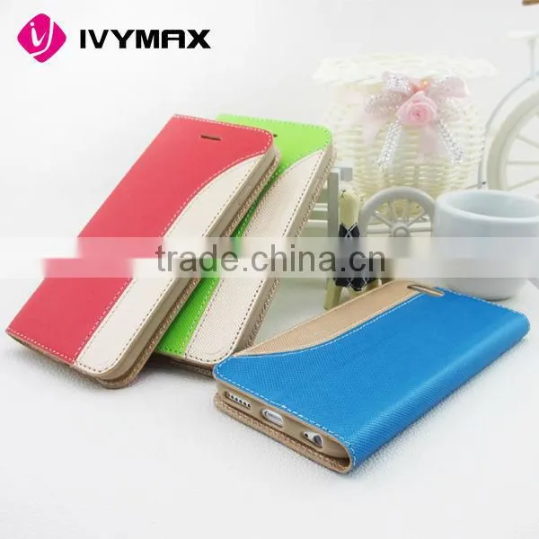 PU TPU 2 in 1 double color for apple iphone 6 stand leather wallet phone case