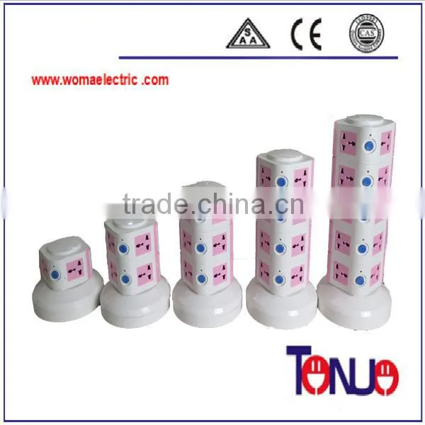 1-5 layer extension socket with retractable cord