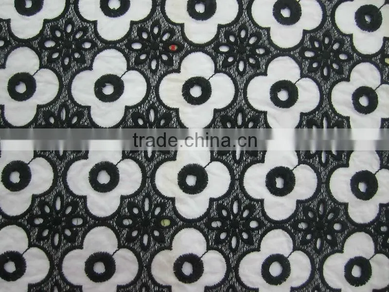 Daisy cotton floral water soluble organza embroidery lace fabric