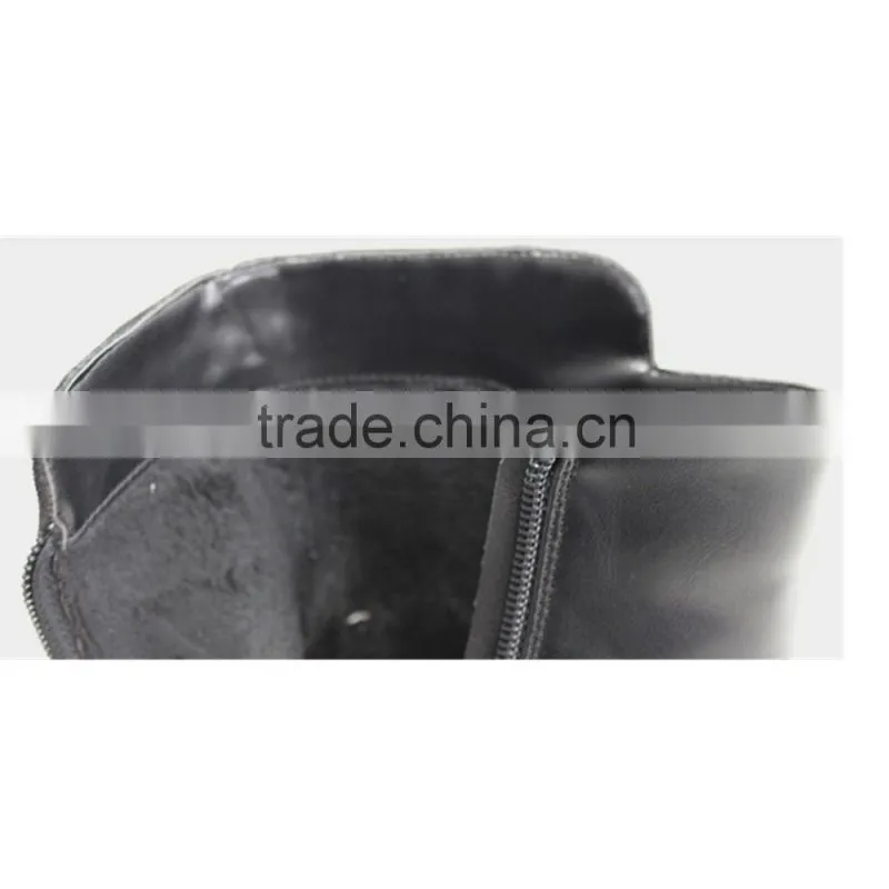 Black quality PU Italian winter leather boots women