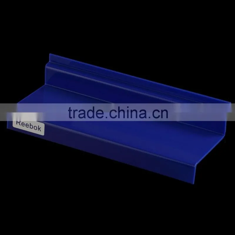 Retail price Slatwall Shoe Shelf Clear Acrylic Plastic Slatwall / Gridwall display for shoes
