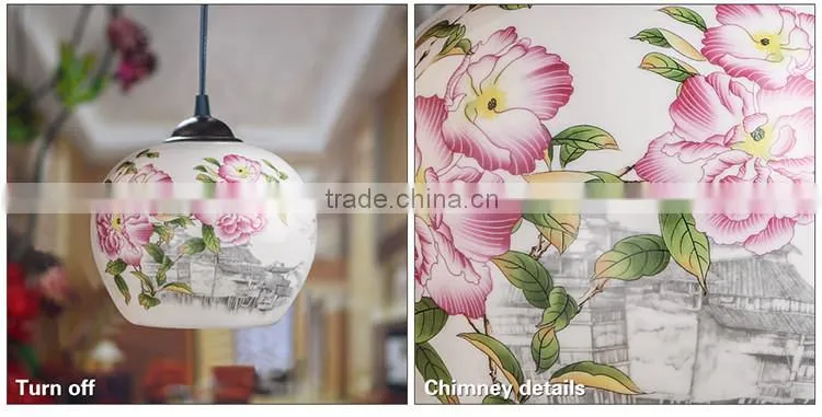 Jingdezhen pastel ceiling pendant light designer restaurant lighting