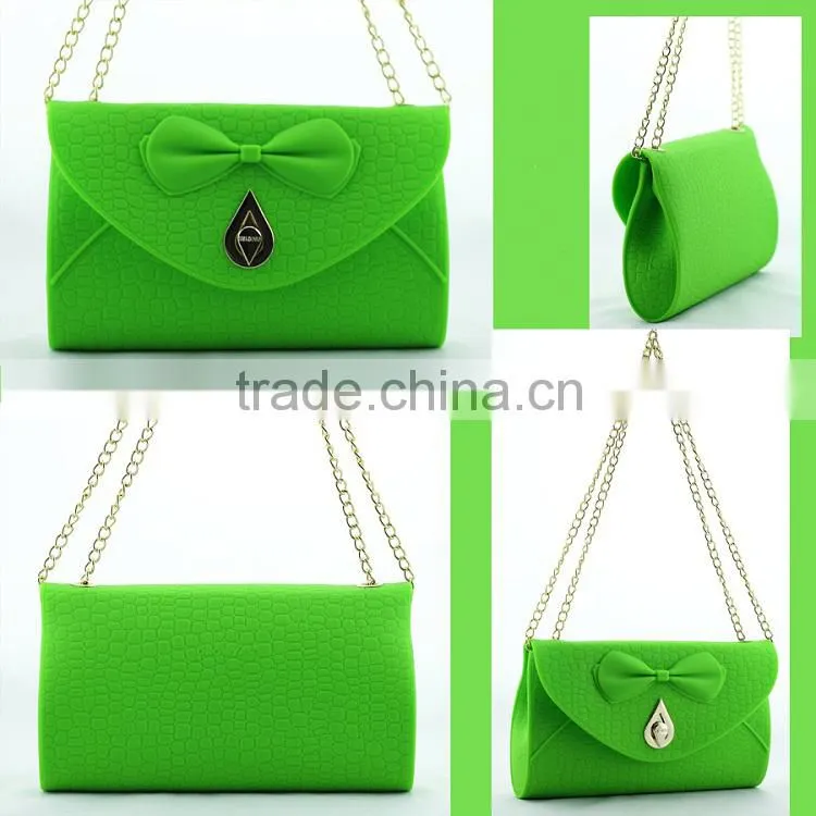 2014 hot sell fashion colorful sell silicone single shoulder Bag