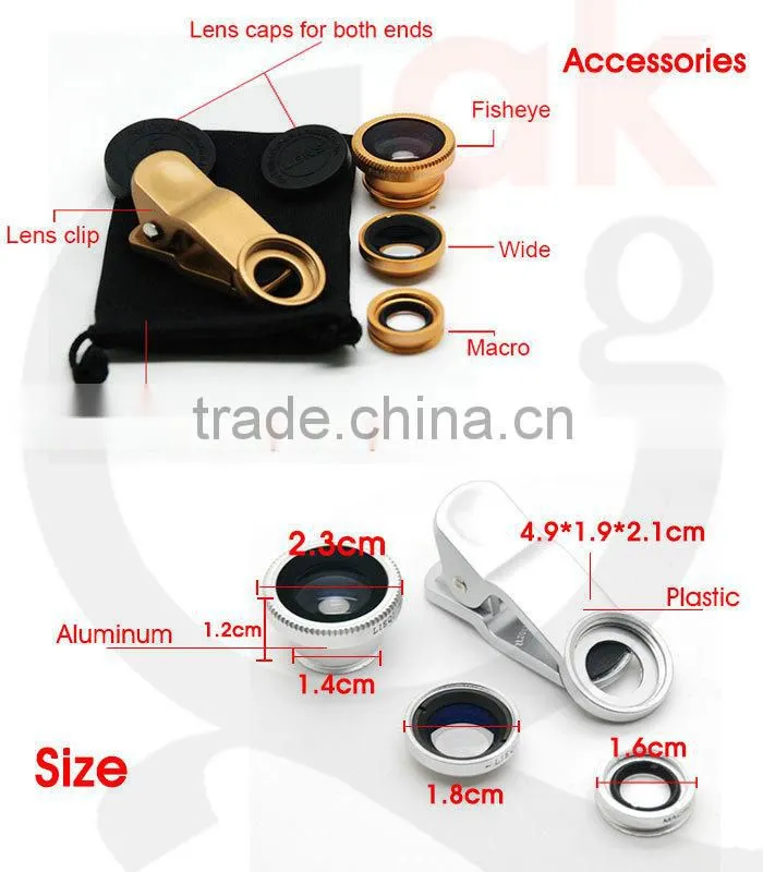 3 in 1 Clip-On 180 Degree Supreme Fisheye + 0.67X Wide Angle+ 10X Macro Lens For iPhone 6