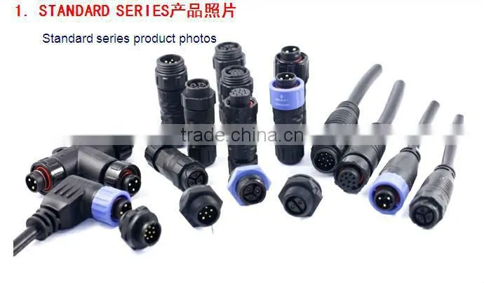 standard series push lock PCB panel front mount ip68 waterproof connector