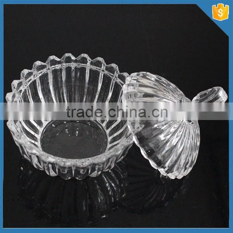Wholesale fancy hand made glass candy bowl with lid