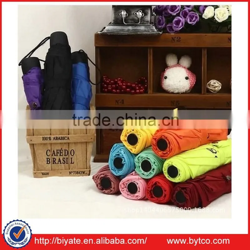 Factory Price Pongee Manual Open 3 Section Umbrella