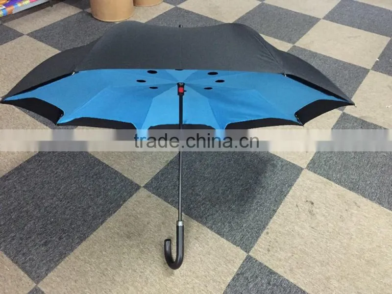 2015 New Design Function Inverted Upside Down Reverse Umbrella