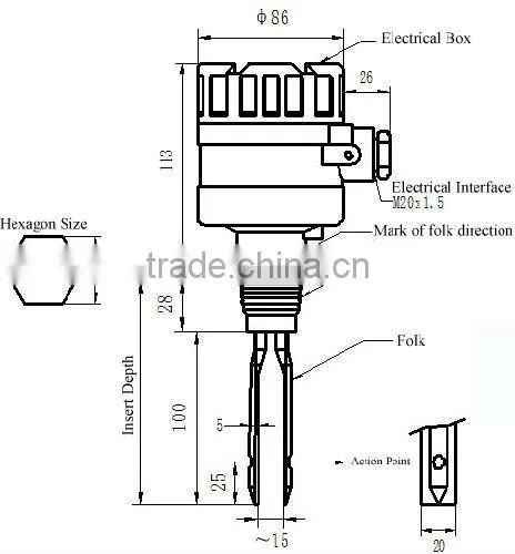 Vibration fork level Switch