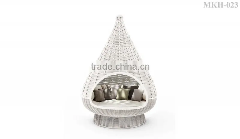 Patio Rattan Outdoor Furniture Nest Swing Bed - Wicker Furniture Nestrest Hanging Round Bed Furniture
