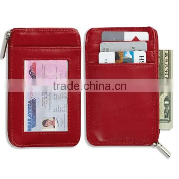 slim rfid block leather wallet