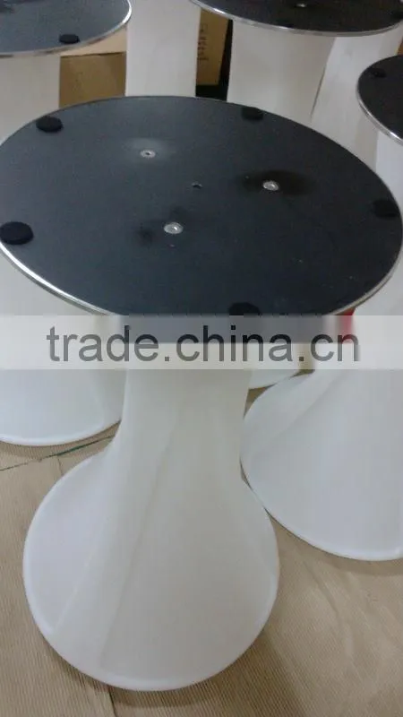 Colorful LED illuminated plastic bar furniture led glow bar table/led high bar table