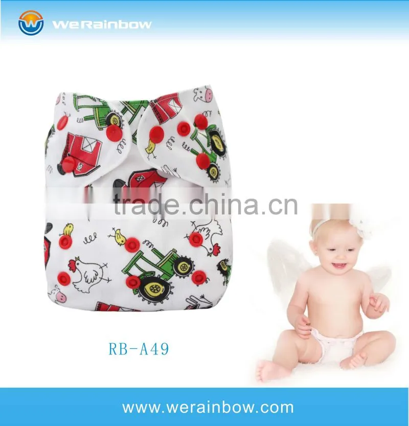 Cartoon Printed Baby Diaper Cover With Insert