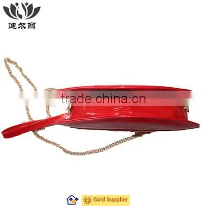 Red lips PU leather shoulder bag