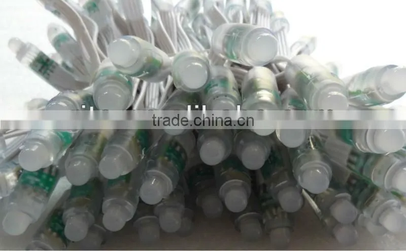 WHITE wire IP68 DC12V input 12mm through-hole LED RGB dump node;100pcs a string