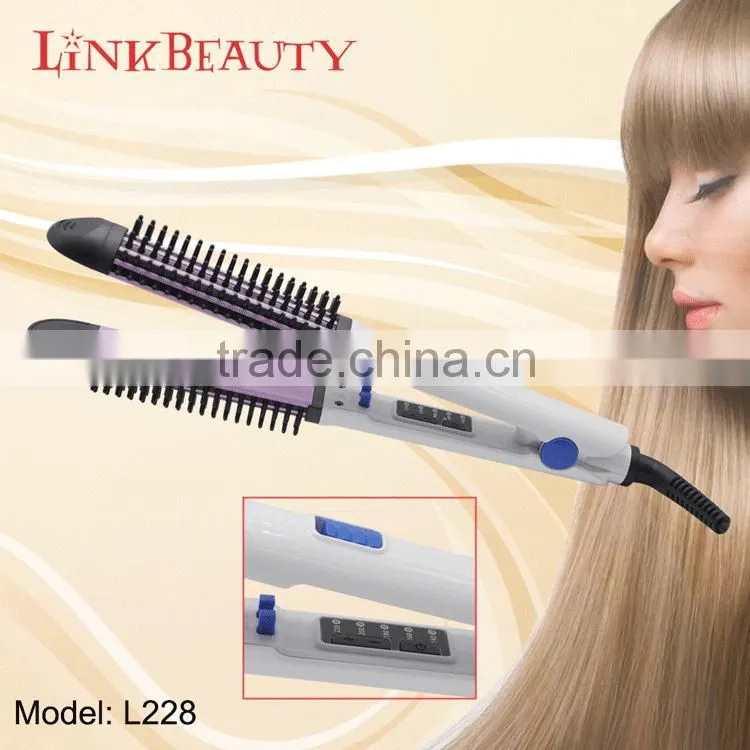 Professional Hot Sale Hair Straightening 2 in 1 Curling Hair Straightener Comb