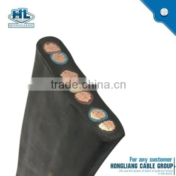 IEC standard copper conductor rubber sheath 4 core 25mm2 Flat cable