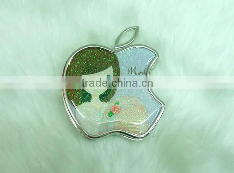 Hot selling apple shape compact mirror/custom apple shape cosmetic mirror