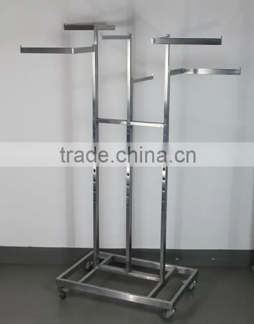 RH-YJ04 cloth display racks 900*610*1800 Q235 chrome plated High Quality Clothes Rack Stand Display metal clothes rack